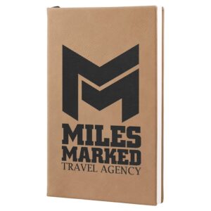 5¼" x 8¼" Light Brown Leatherette Journal with Lined Pages