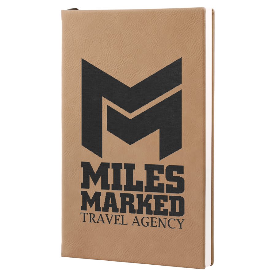 5¼" x 8¼" Light Brown Leatherette Journal with Lined Pages