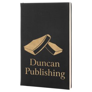 5¼" x 8¼" Black/Gold Leatherette Journal with Lined Pages