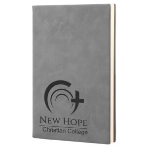 5¼" x 8¼" Gray Leatherette Journal with Lined Pages