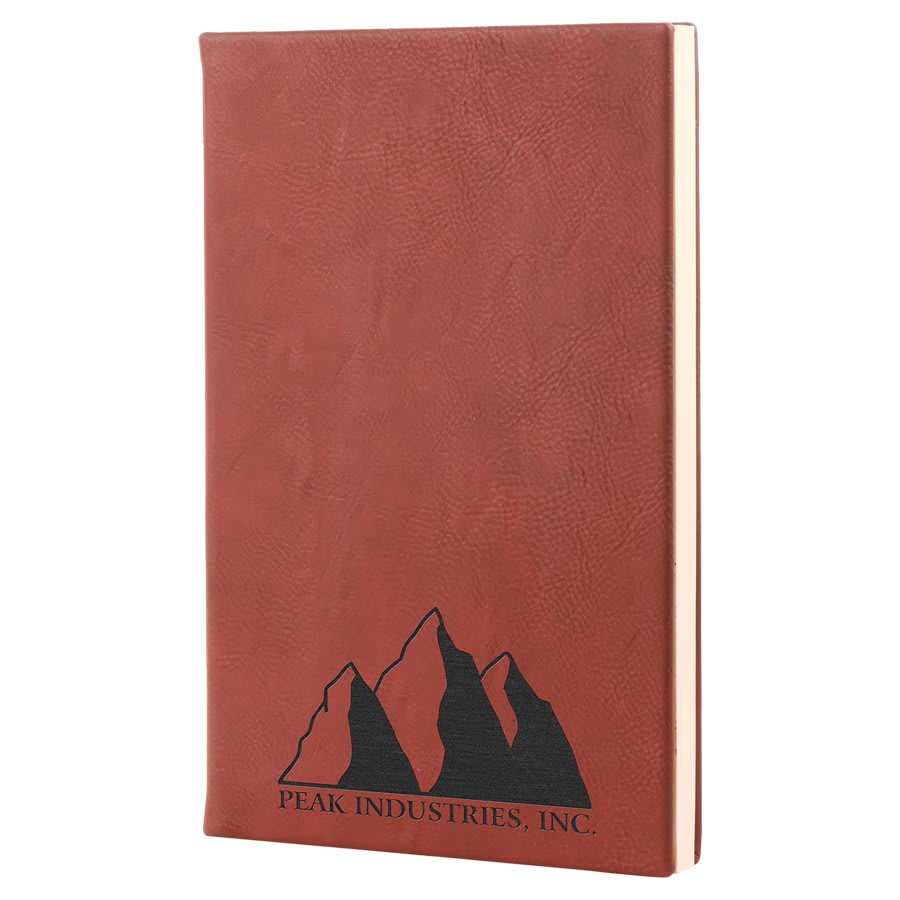 5¼" x 8¼" Rose Leatherette Journal with Lined Pages