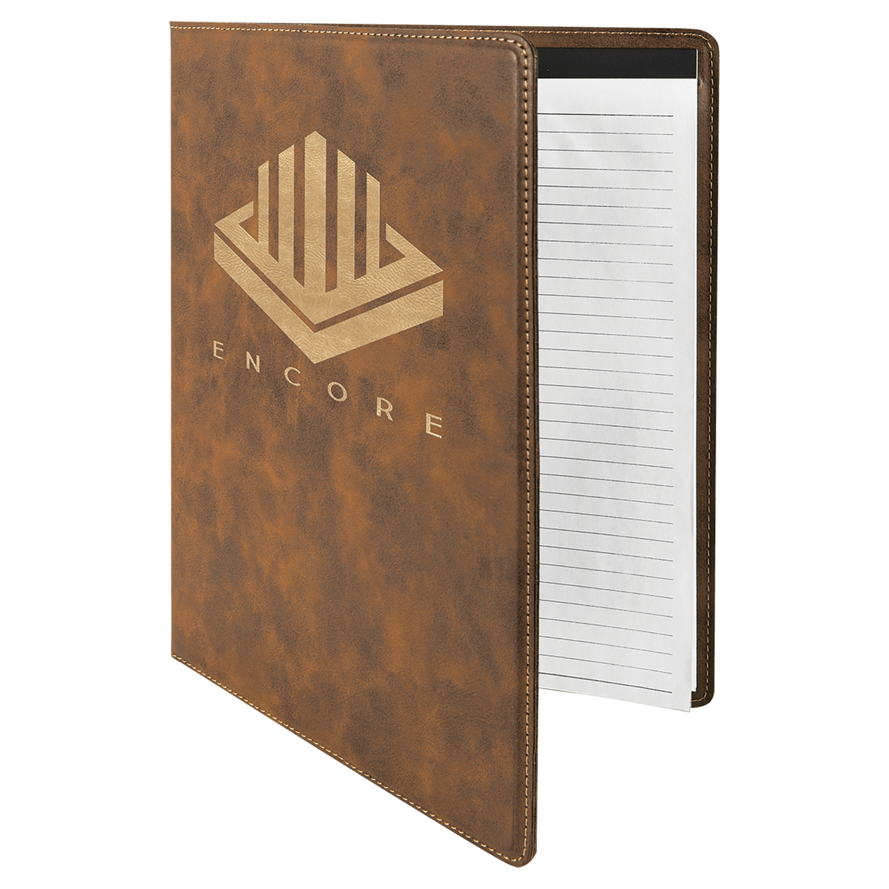 9½" x 12" Rustic/Gold Leatherette Portfolio