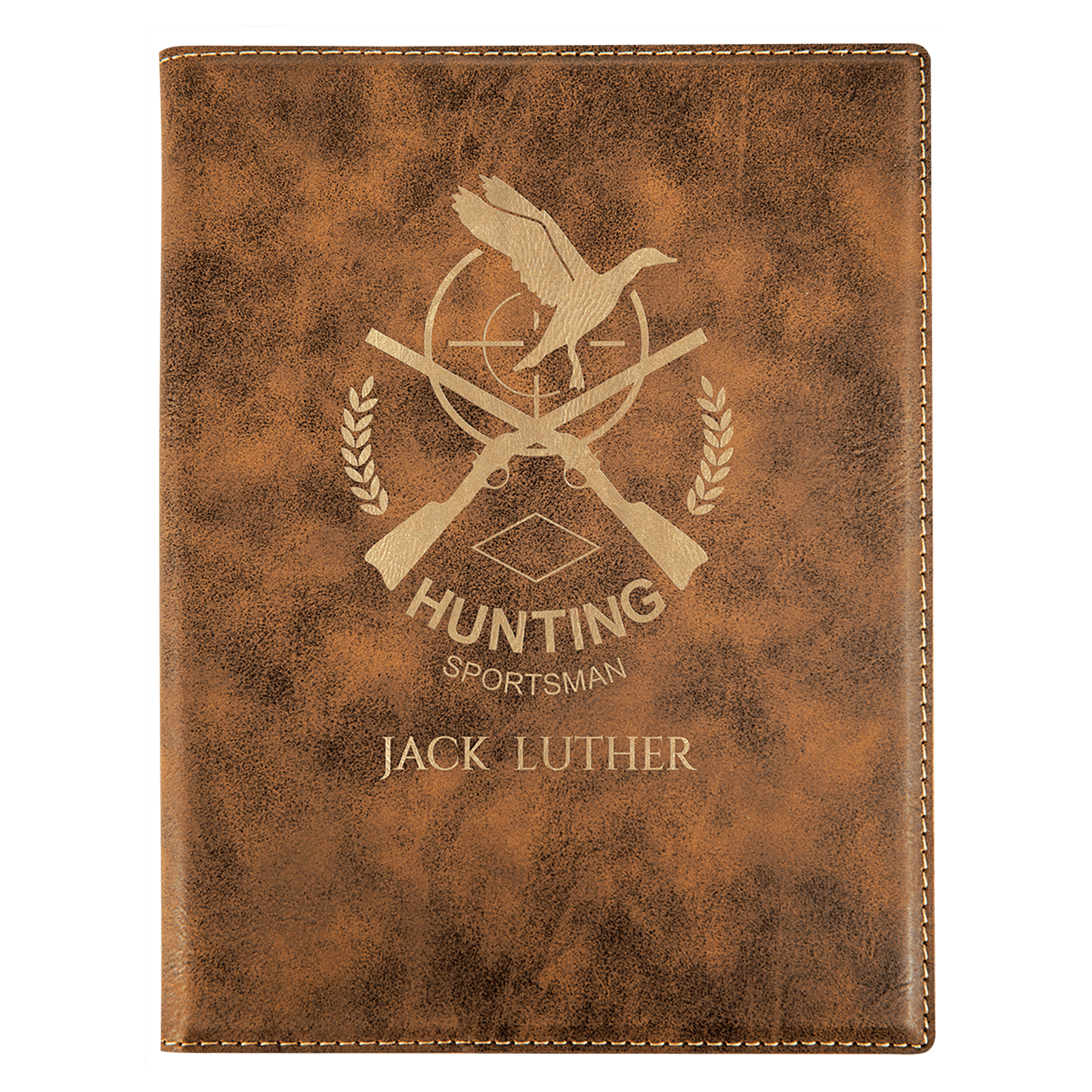 7" x 9" Rustic/Gold Leatherette Portfolio