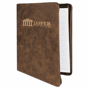 9½" x 12" Rustic/Gold Leatherette Zippered Portfolio