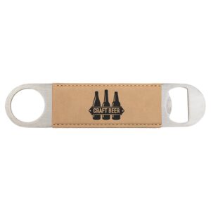 1½" x 7" Light Brown Leatherette Bottle Opener