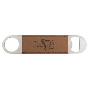 1½" x 7" Dark Brown Leatherette Bottle Opener
