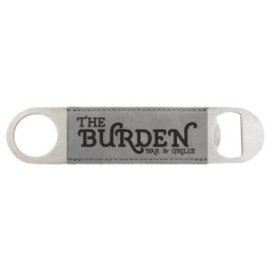 1½" x 7" Gray Leatherette Bottle Opener