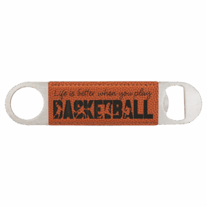 1½" x 7" Basketball Leatherette Bottle Opener