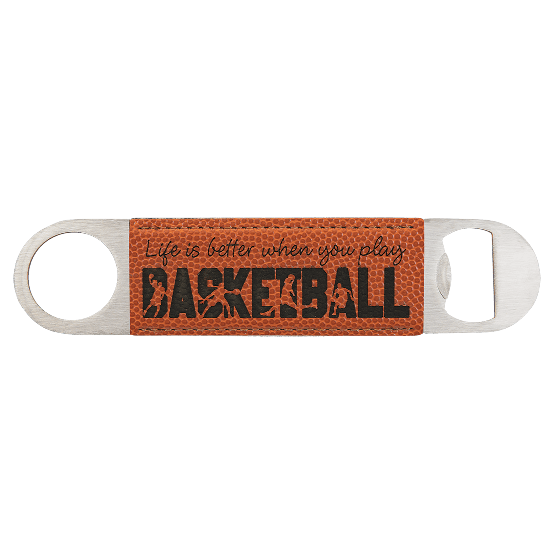 1½" x 7" Basketball Leatherette Bottle Opener
