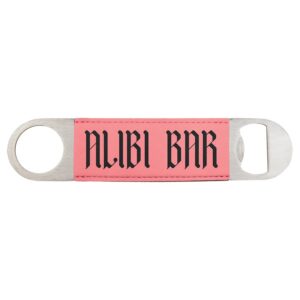 1½" x 7" Pink Leatherette Bottle Opener