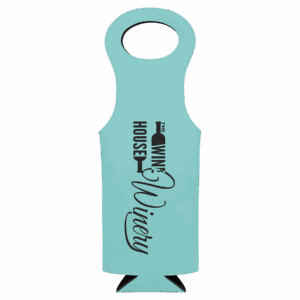 Teal Engravable Leatherette Wine Bag