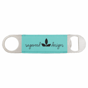 1½" x 7" Teal Leatherette Bottle Opener