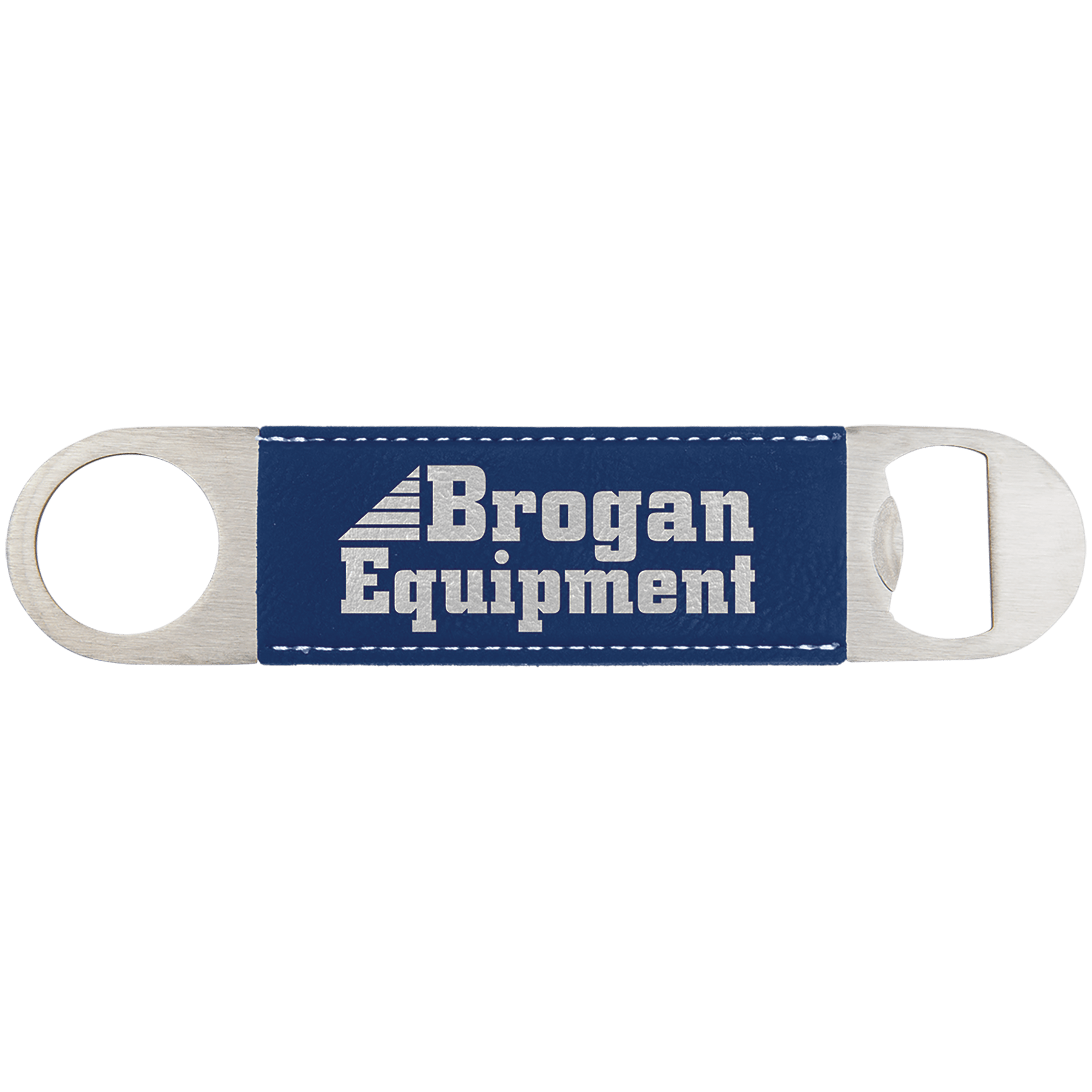 1½" x 7" Blue/Silver Leatherette Bottle Opener