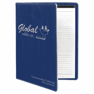 9½" x 12" Blue/Silver Leatherette Portfolio