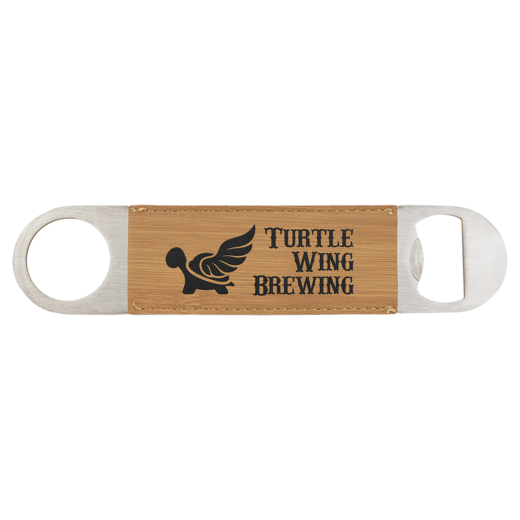 1½" x 7" Bamboo Leatherette Bottle Opener