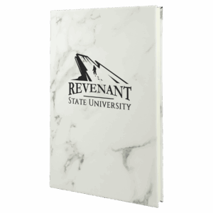 5¼" x 8¼" White Marble Leatherette Journal with Lined Pages