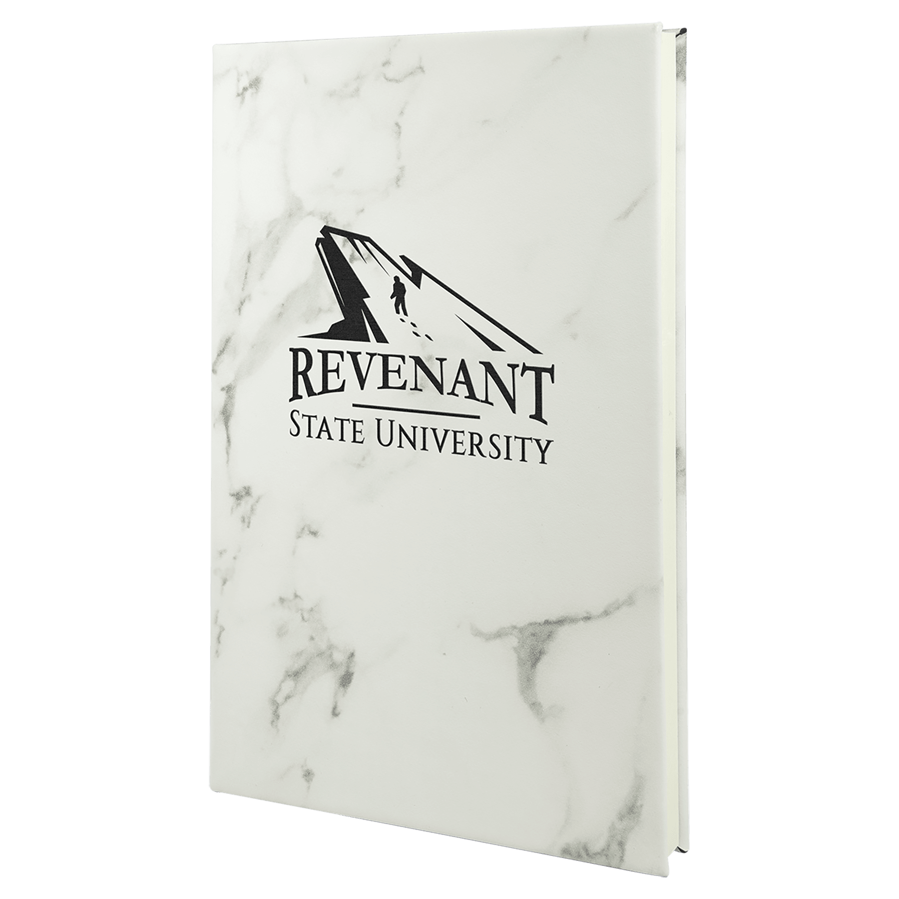 5¼" x 8¼" White Marble Leatherette Journal with Lined Pages