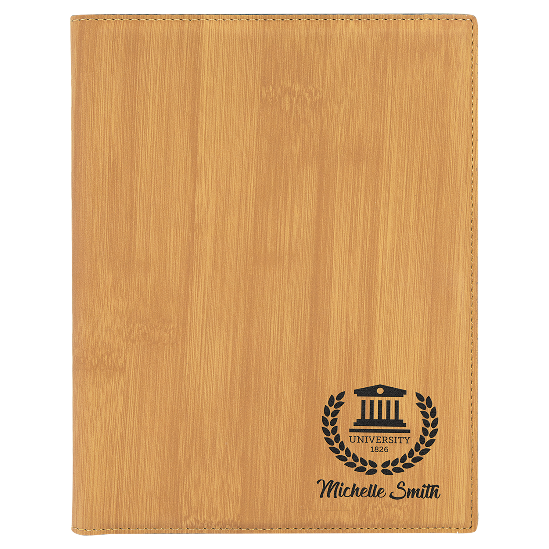 7" x 9" Bamboo Leatherette Portfolio