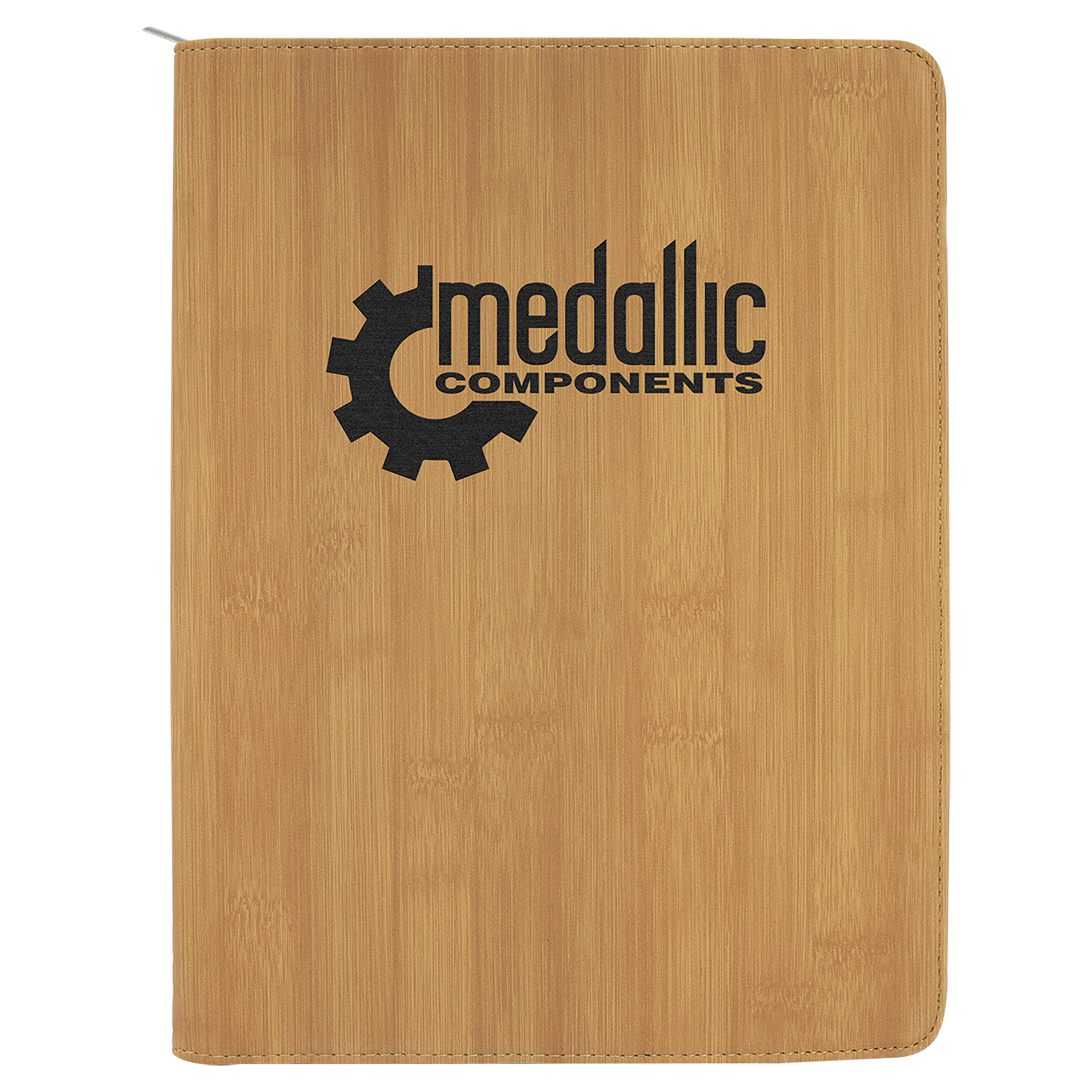 9½" x 12" Bamboo Leatherette Zippered Portfolio