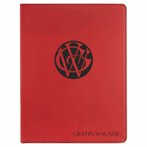9½" x 12" Red/Black Leatherette Portfolio