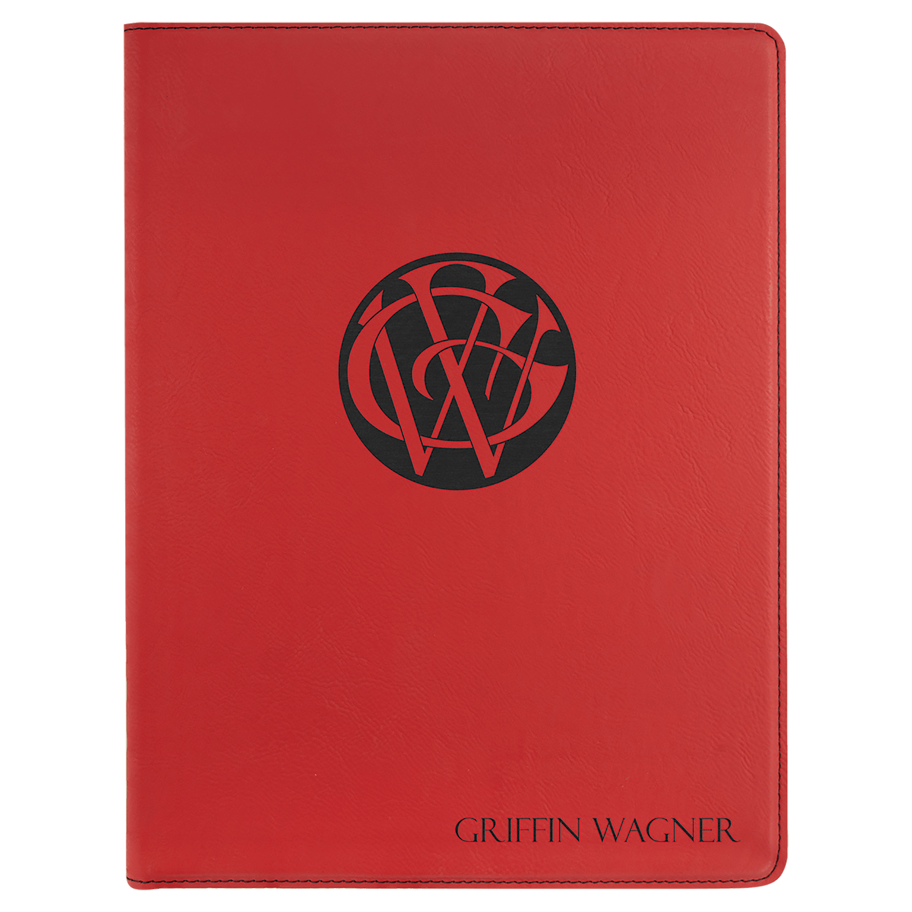 9½" x 12" Red/Black Leatherette Portfolio