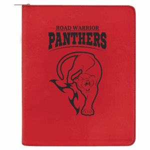 9½" x 12" Red/Black Leatherette Zippered Portfolio