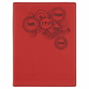 7" x 9" Red/Black Leatherette Portfolio