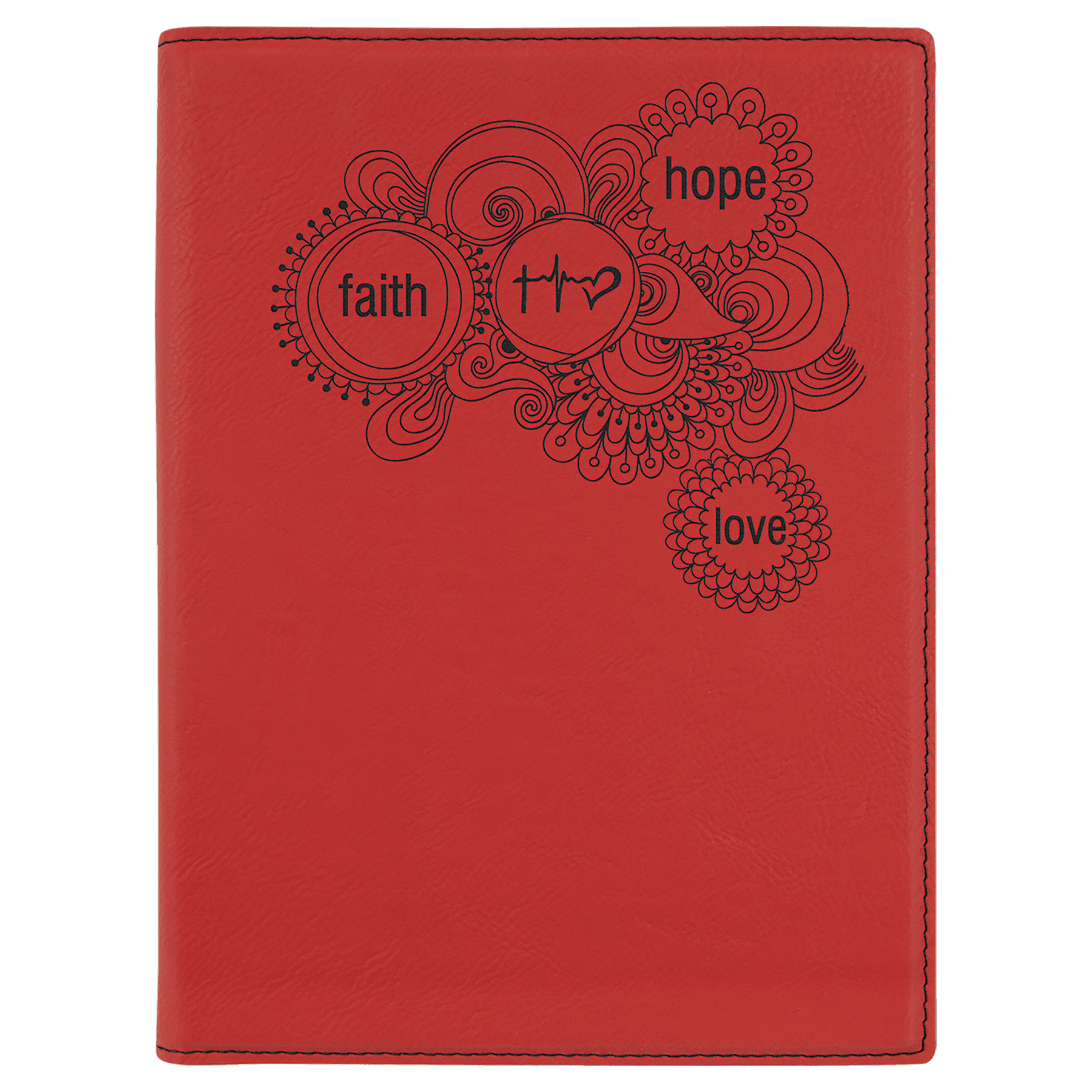 7" x 9" Red/Black Leatherette Portfolio