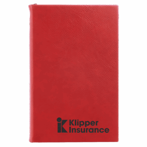5¼" x 8¼" Red/Black Leatherette Journal with Lined Pages