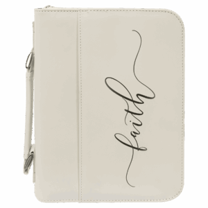 7½" x 10¾" White/Black Leatherette Bible & Book Cover