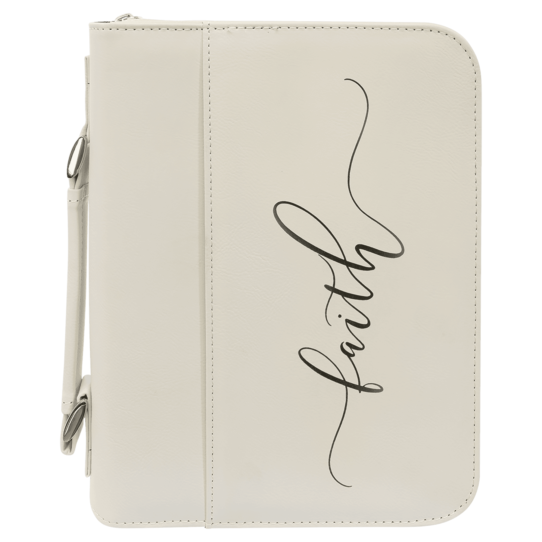 7½" x 10¾" White/Black Leatherette Bible & Book Cover