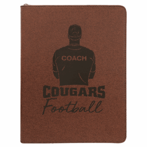 9½" x 12" Football Leatherette Zippered Portfolio