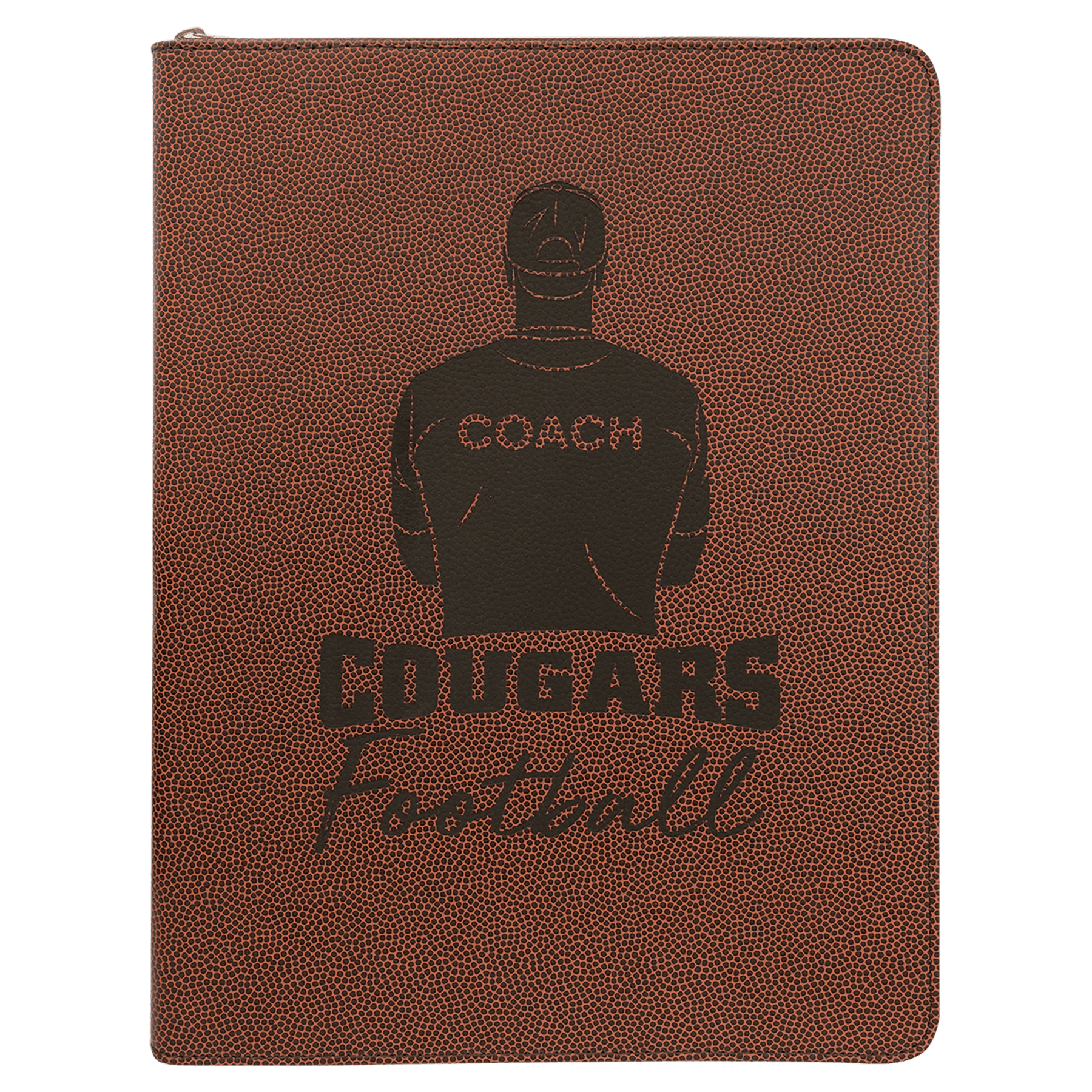 9½" x 12" Football Leatherette Zippered Portfolio
