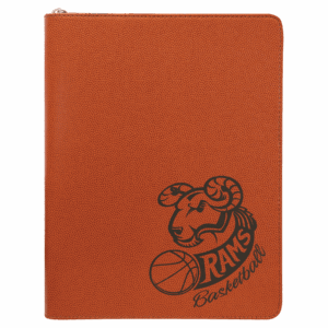 9½" x 12" Basketball Leatherette Zippered Portfolio