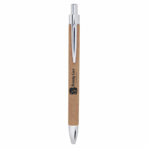 Light Brown Engravable Leatherette Ballpoint Pen