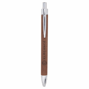 Dark Brown Engravable Leatherette Ballpoint Pen