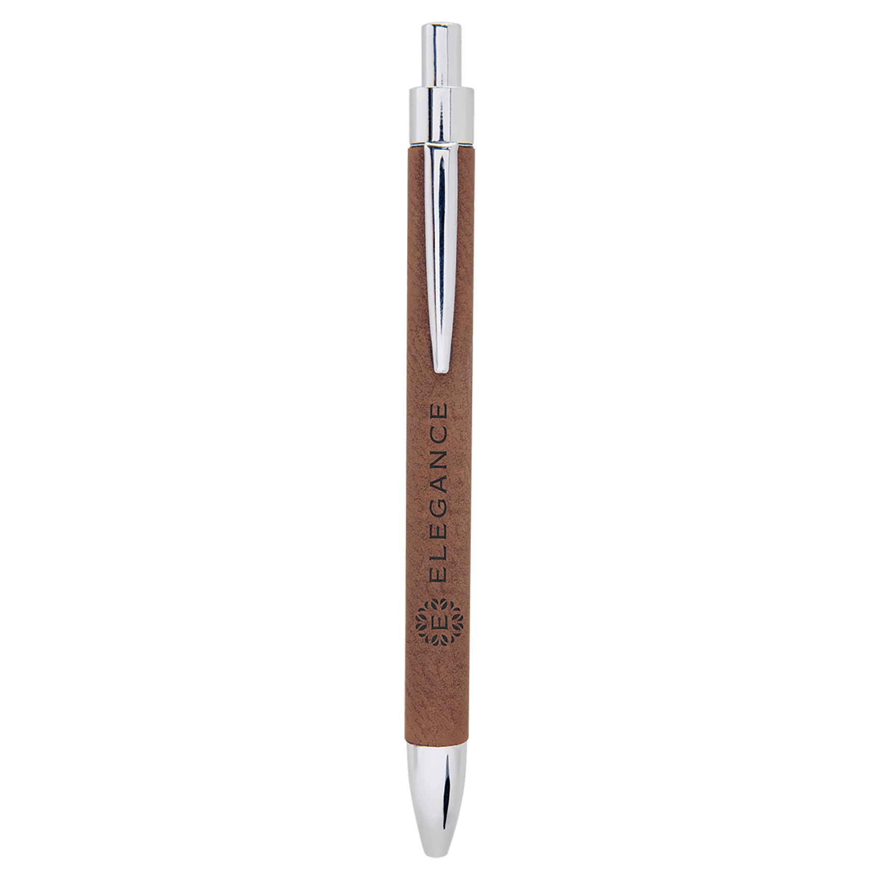 Dark Brown Engravable Leatherette Ballpoint Pen