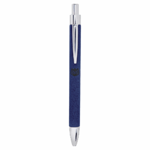 Blue/Black Engravable Leatherette Ballpoint Pen