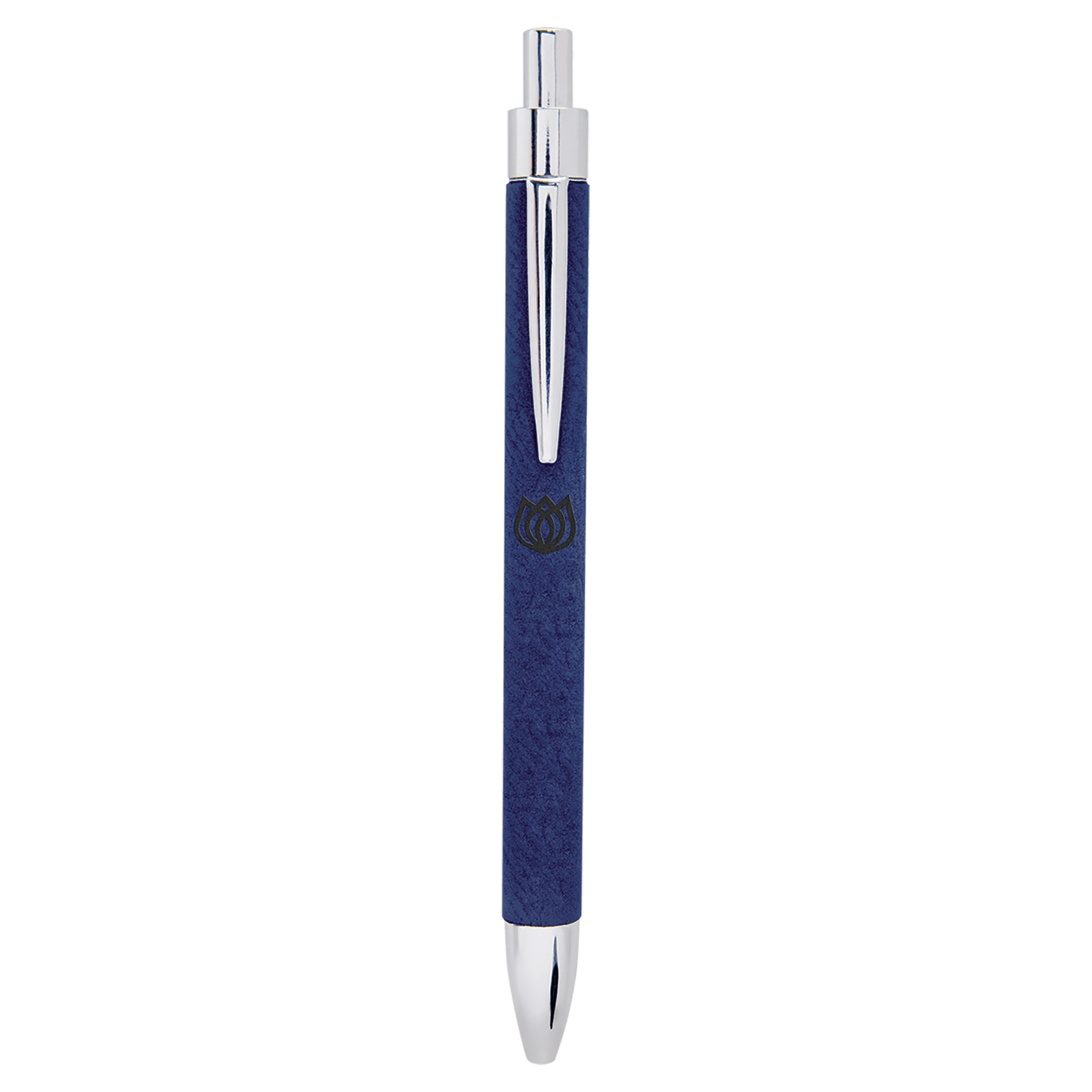 Blue/Black Engravable Leatherette Ballpoint Pen