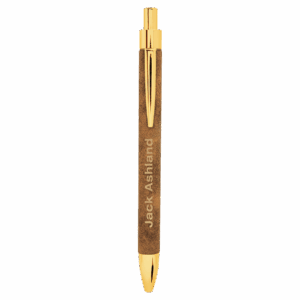 Rustic/Gold Engravable Leatherette Ballpoint Pen