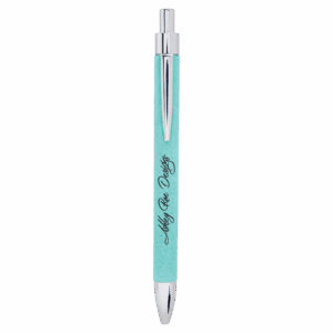 Teal Engravable Leatherette Ballpoint Pen