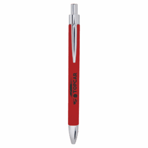Red/Black Engravable Leatherette Ballpoint Pen