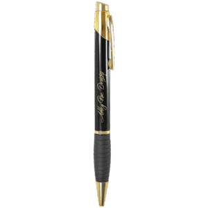 Glossy Black Ballpoint Pen with Grip