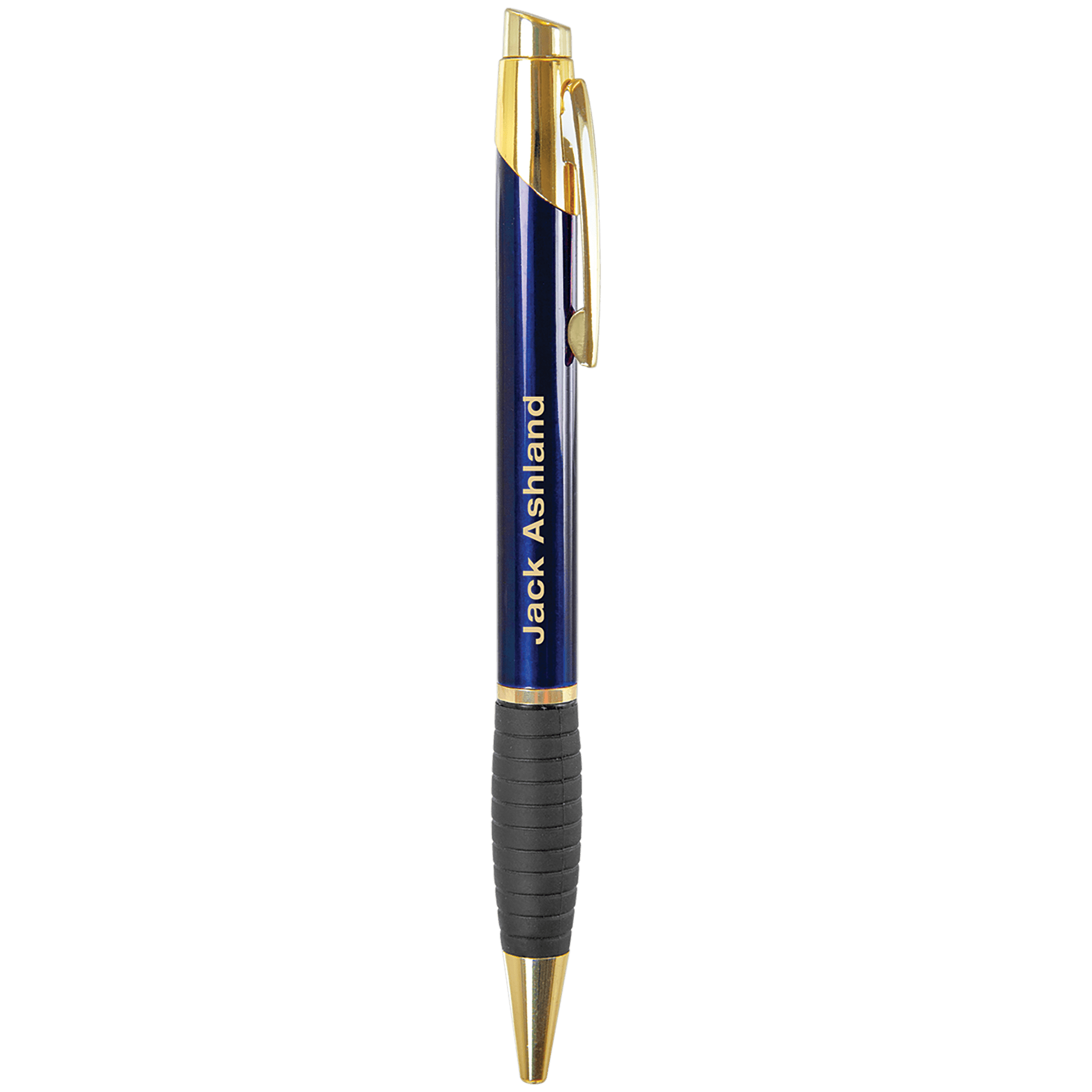 Glossy Blue Ballpoint Pen with Grip