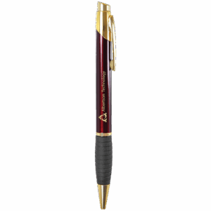 Glossy Burgundy Ballpoint Pen with Grip