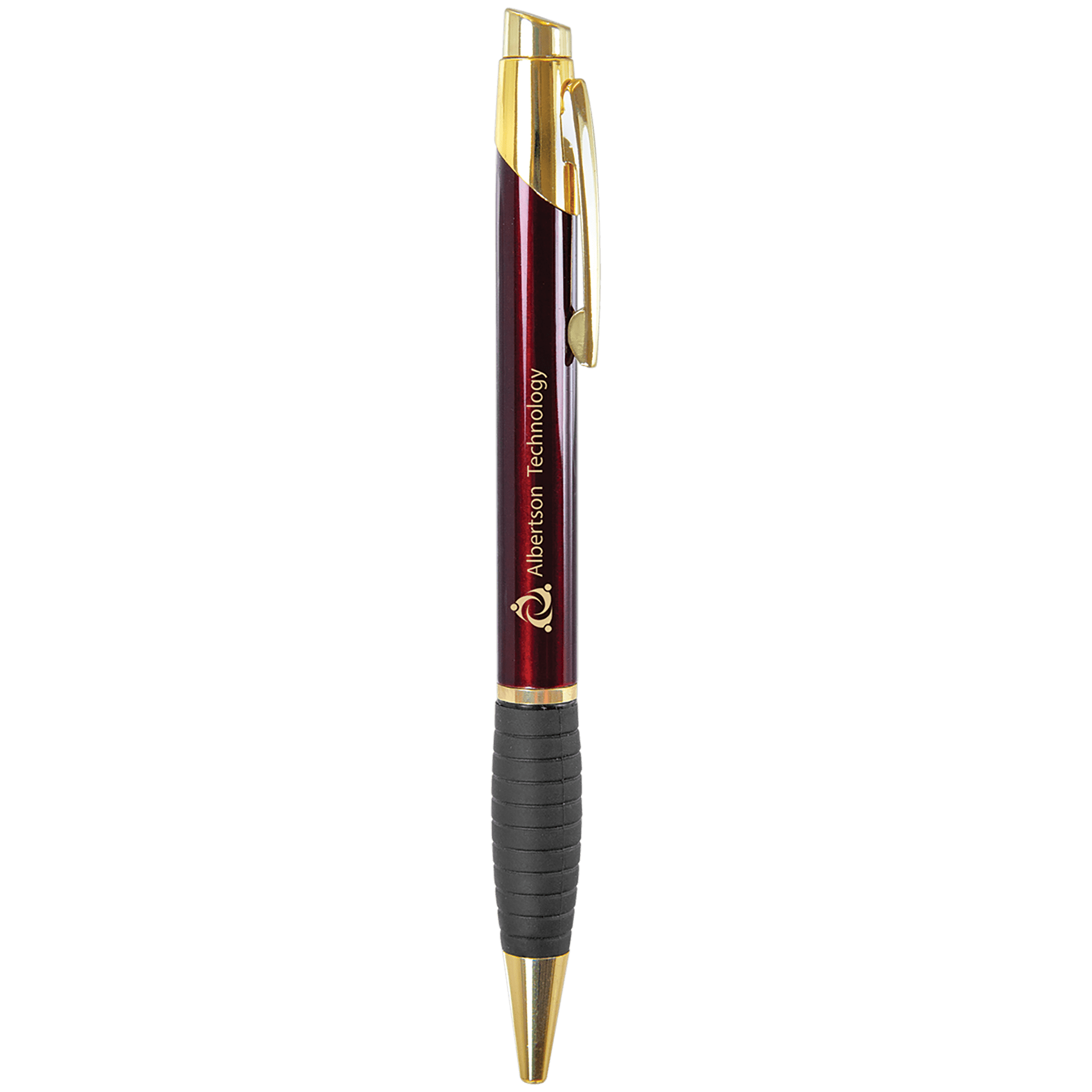 Glossy Burgundy Ballpoint Pen with Grip