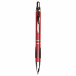 Red/Silver Trim Ballpoint Pen with Grip