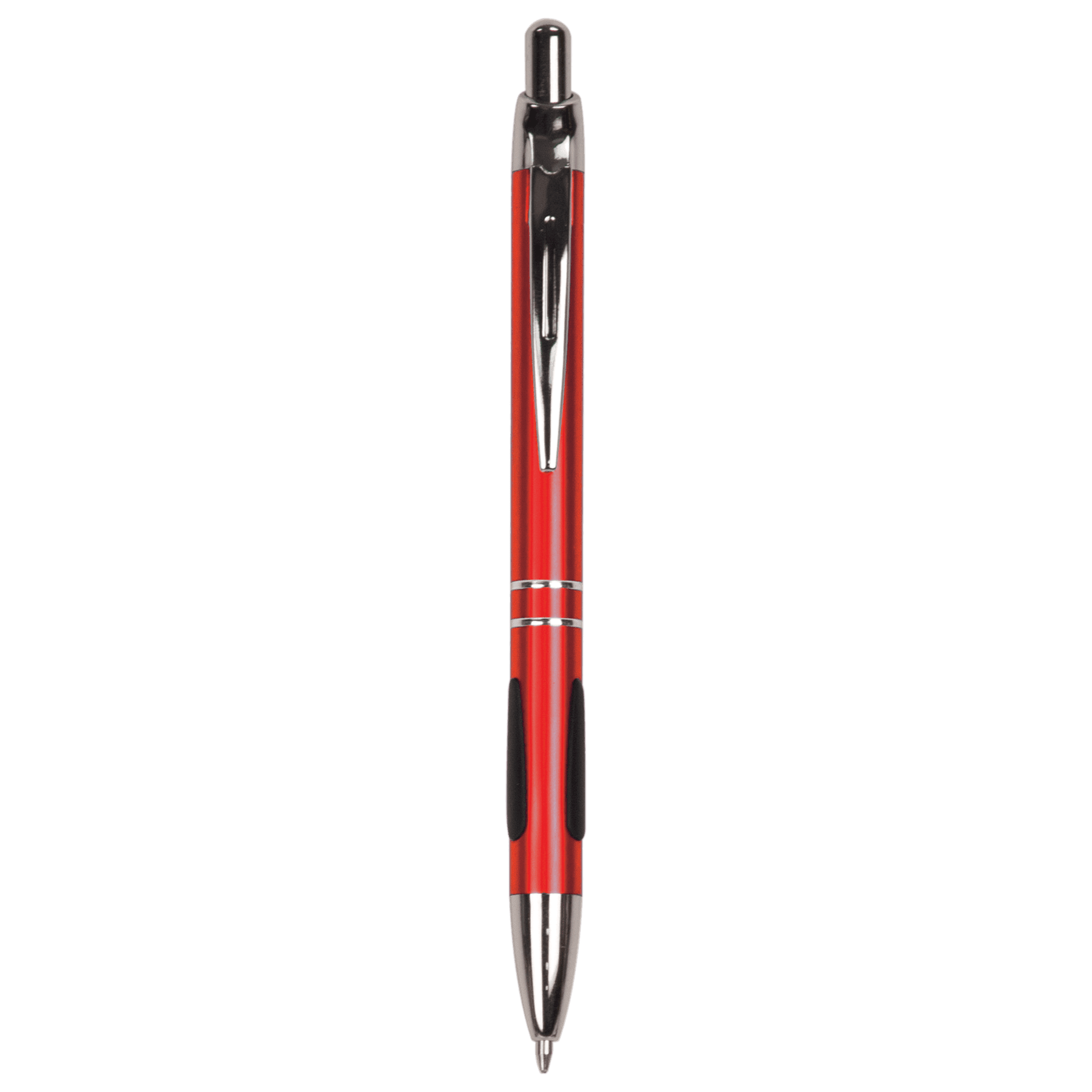 Red/Silver Trim Ballpoint Pen with Grip