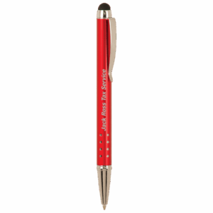 Red/Silver Engravable Pen with Stylus