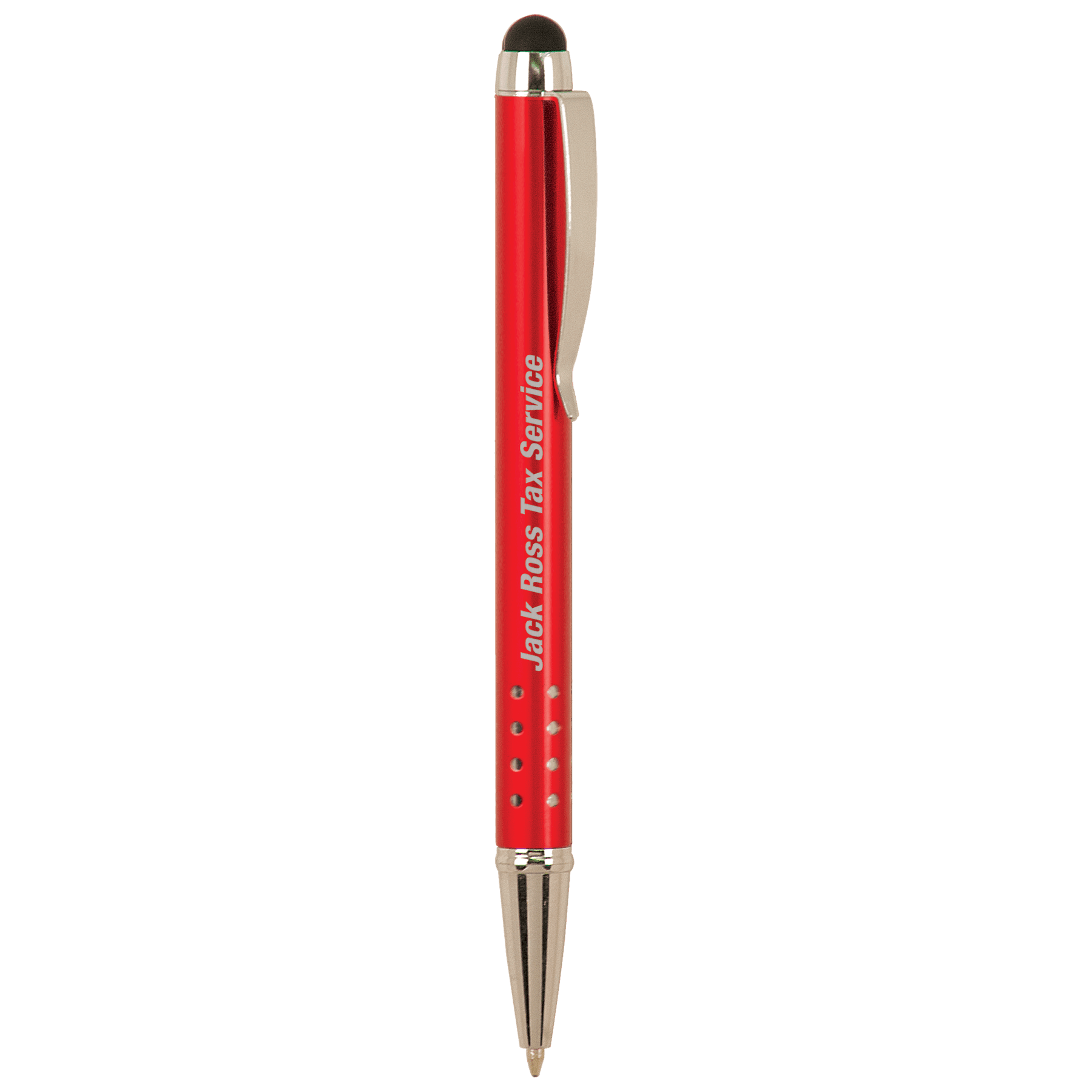 Red/Silver Engravable Pen with Stylus